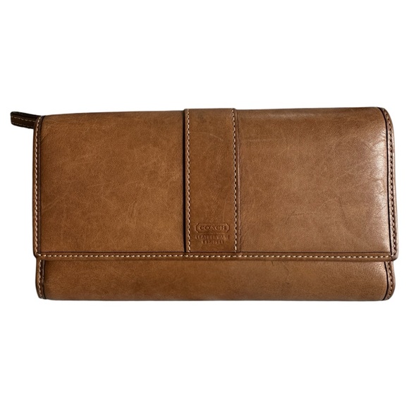 Vintage Coach Leatherware Est. 1941 Trifold Wallet Brown Leather - Picture 1 of 9